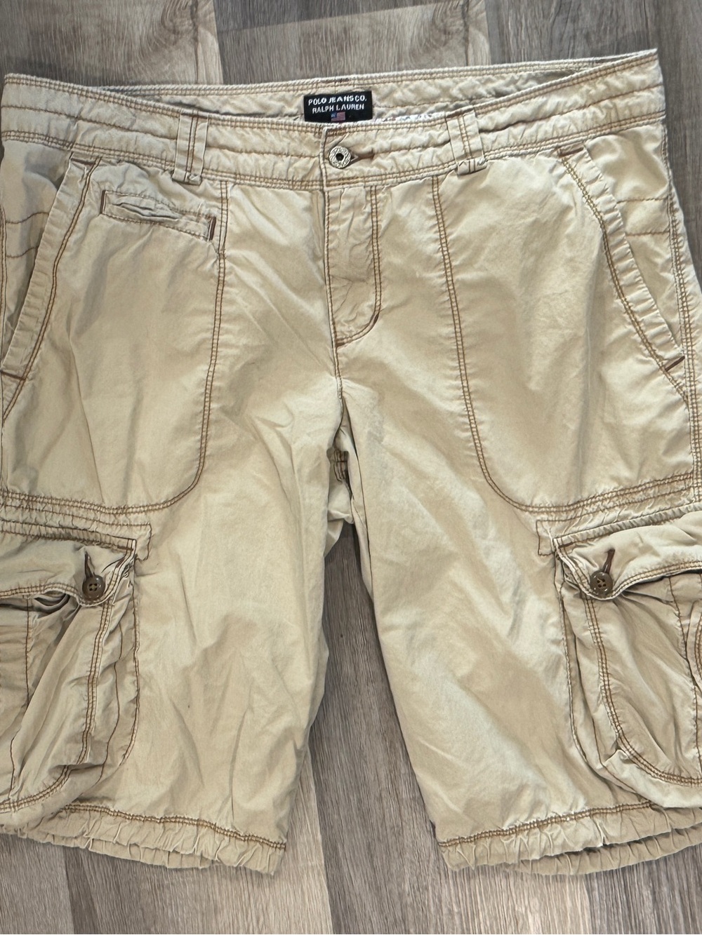 Vtg Y2K Polo by Ralph Lauren Khaki Cargo Shorts - Women’s - Picture 9 of 9